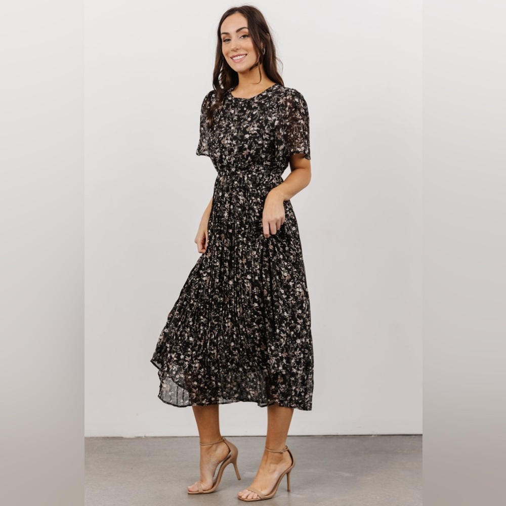 Belfast Pleated Midi Dress, Size Small